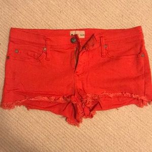 Roxy Denim Red Short Shorts Size 28